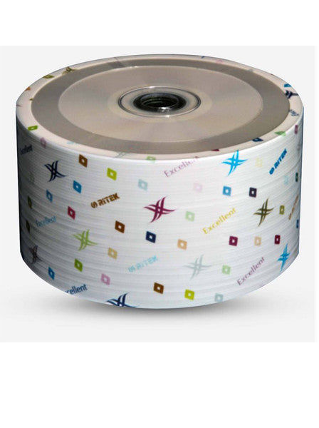 Ritek Blank CDR- 52x, 80 mins 700mb White Inkjet Hub Printable. Pack of 50