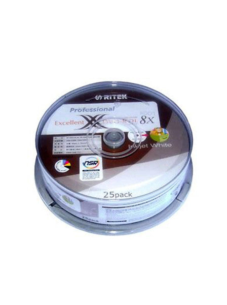 Ritek Dual Layer DVD+R DL 8.5Gb Inkjet Printable 25 Pack