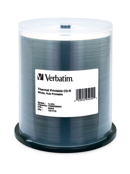 Verbatim Full White Thermal White Printable CDR (95254) Pack of 100