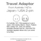 Travel Adaptor- From Australia/ NZ to Japan/ USA 2-Pin