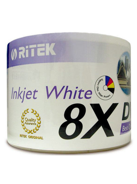 Ritek DVD-R White Inkjet printable 8X 50 Pack