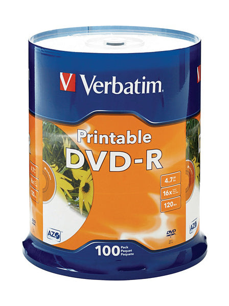 Verbatim White Inkjet Printable DVD-R ( 95153 ) Pack of 100