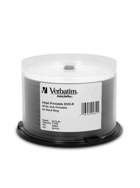 Verbatim Full White Inkjet Printable DVD-R (94854) Pack of 50
